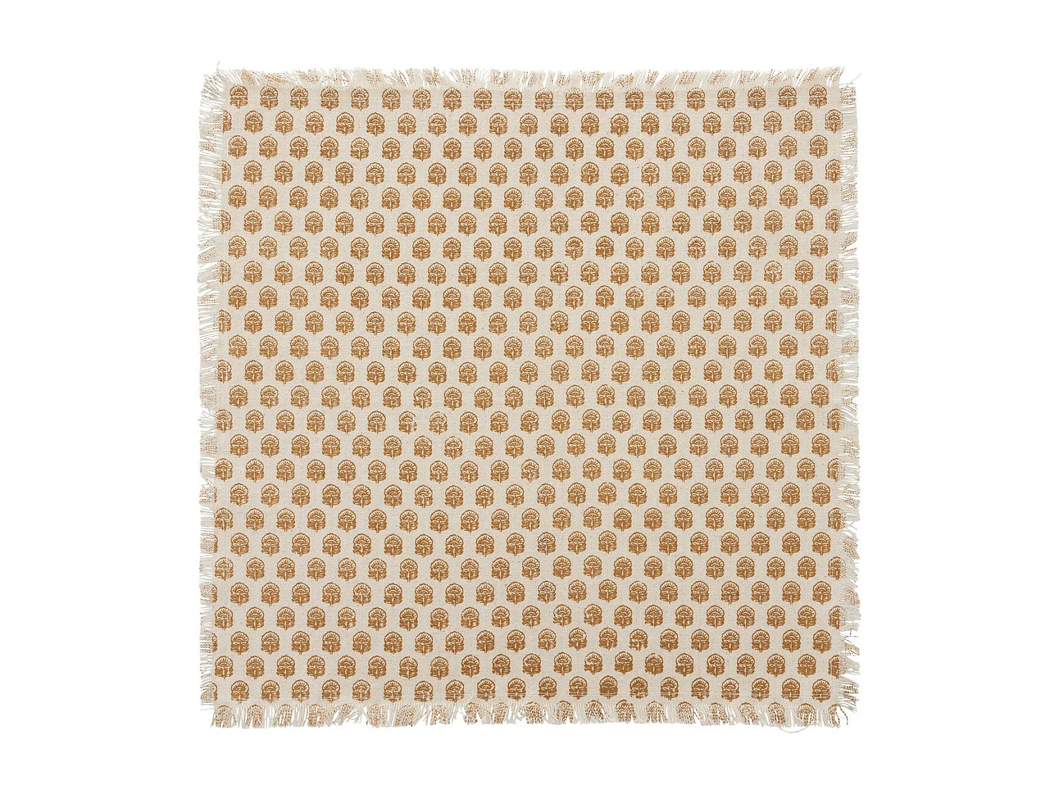 Lot de 2 serviettes de table en coton Beige et Cannelle 40 x 40 cm