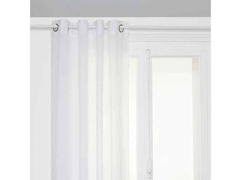 Voilage à œillets en polyester et coton Blanc 135 x 240 cm