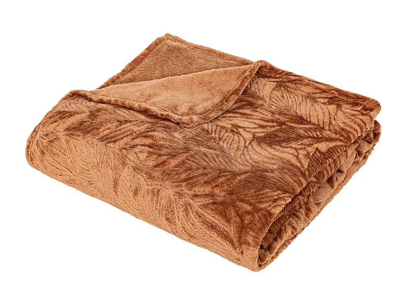 Plaid flanelle Terracotta motif en relief 180 x 230 cm
