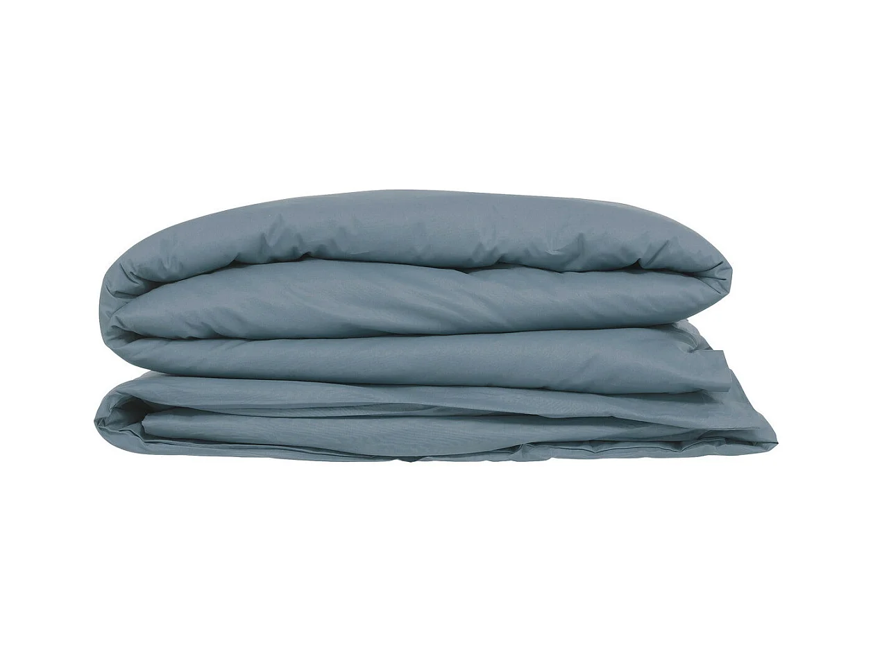 Housse de couette 1 Personne en Coton  Bleu Orage 140 x 200 cm