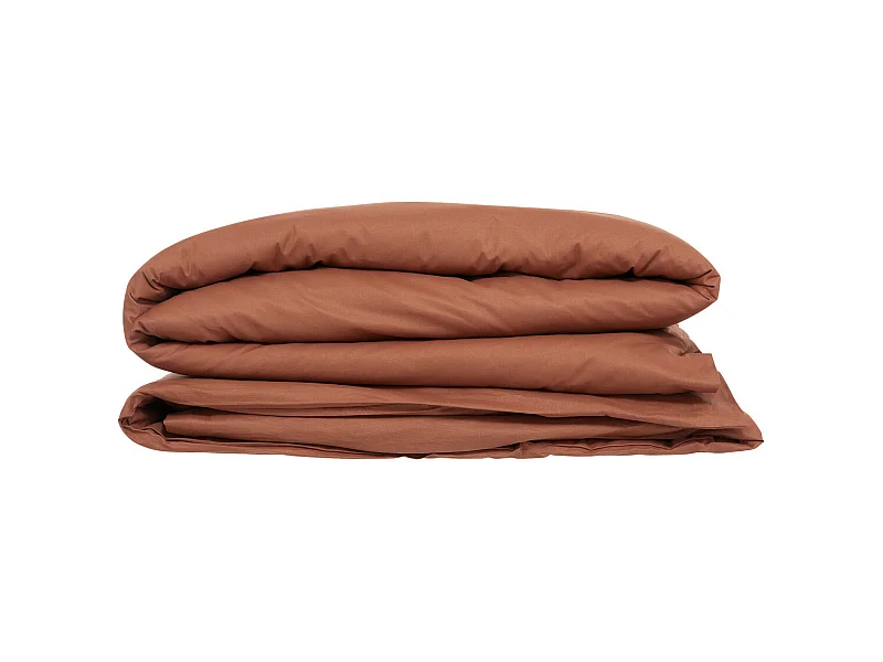 Housse de couette 1 Personne en Coton Terracotta 140 x 200 cm