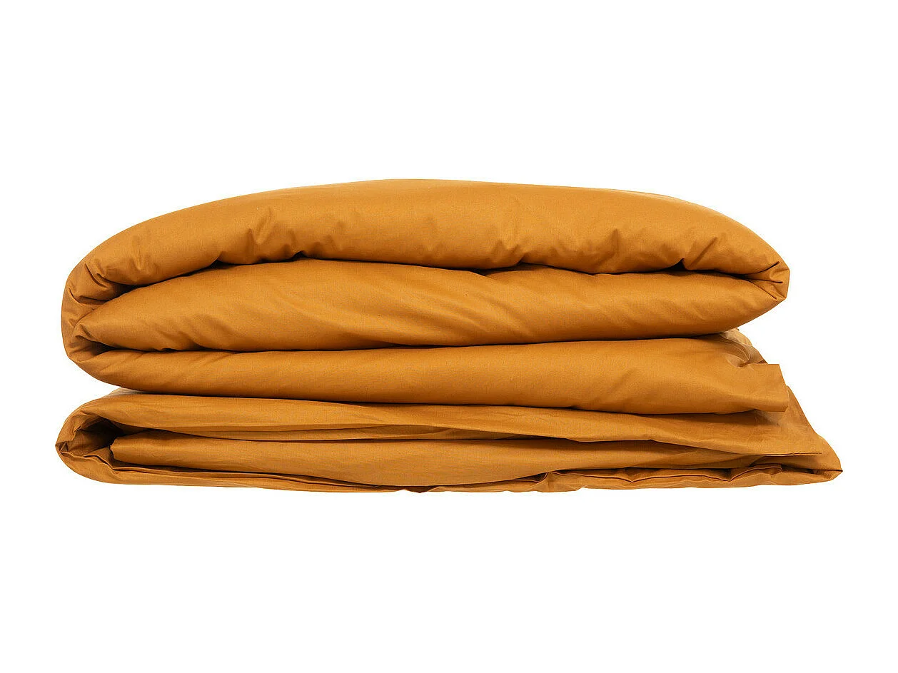 Housse de couette 1 Personne en Coton  Jaune cumin 140 x 200 cm