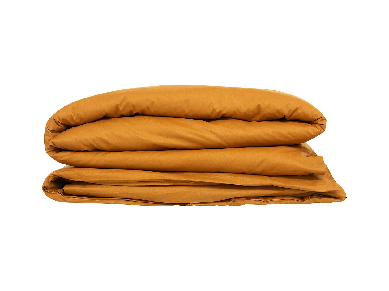 Housse de couette 1 Personne en Coton  Jaune cumin 140 x 200 cm