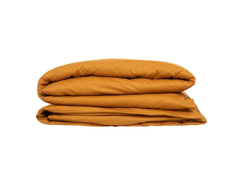 Housse de couette 1 Personne en Coton  Jaune cumin 140 x 200 cm