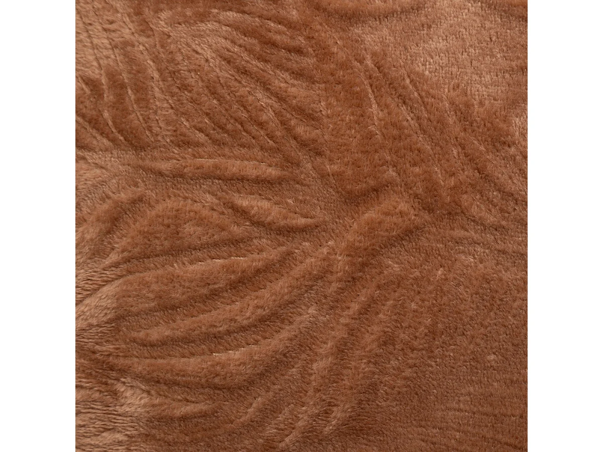 Coussin décoratif flanelle Terracotta  motif en relief 40 x 40 cm