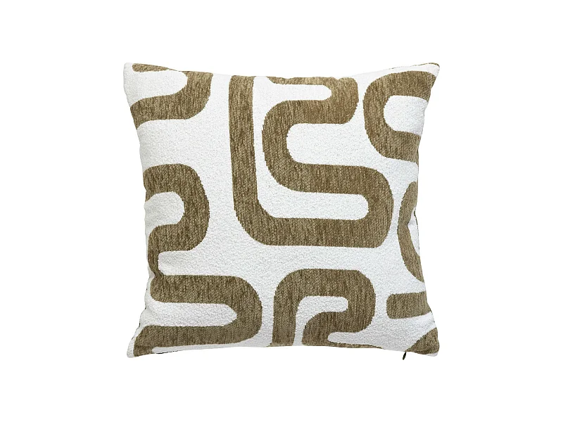 Coussin décoratif jacquard chenille Vert kaki  40 x 40 cm