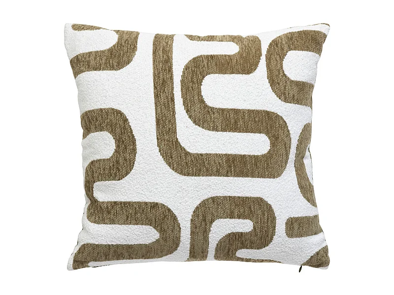 Coussin décoratif jacquard chenille Vert kaki  40 x 40 cm