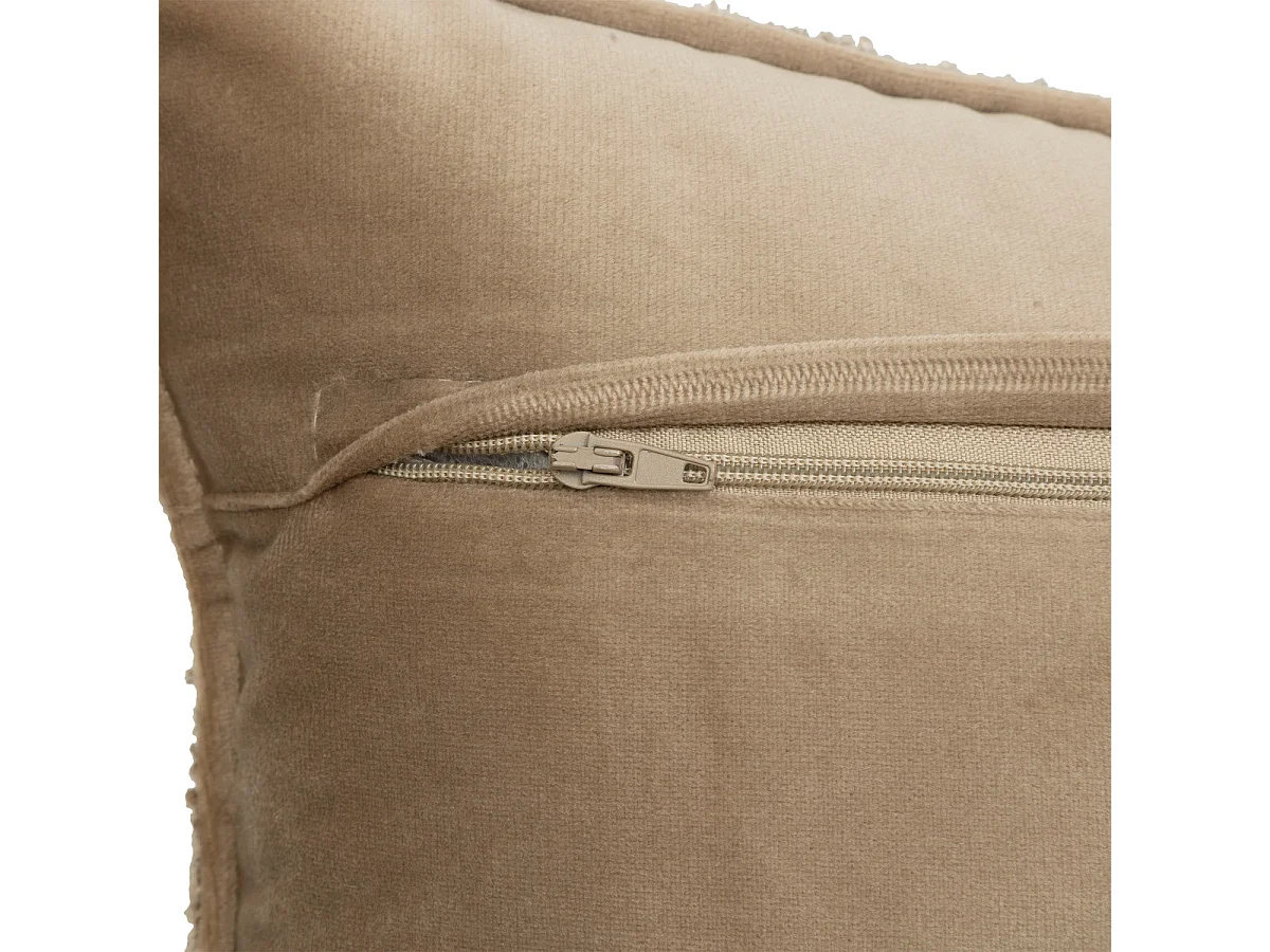 Coussin décoratif Bouclette Beige lin 30 x 50 cm