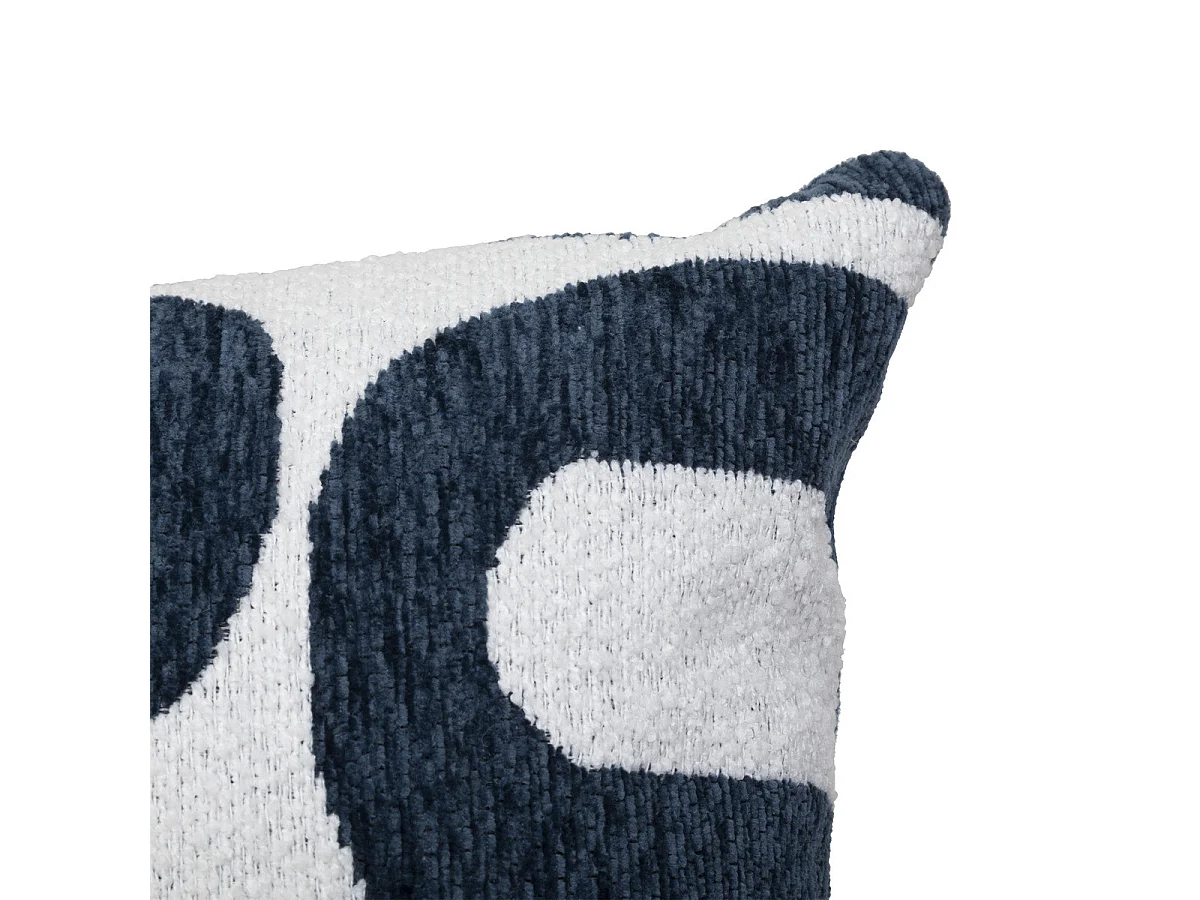 Coussin décoratif jacquard chenille  Bleu Egéen 40 x 40 cm