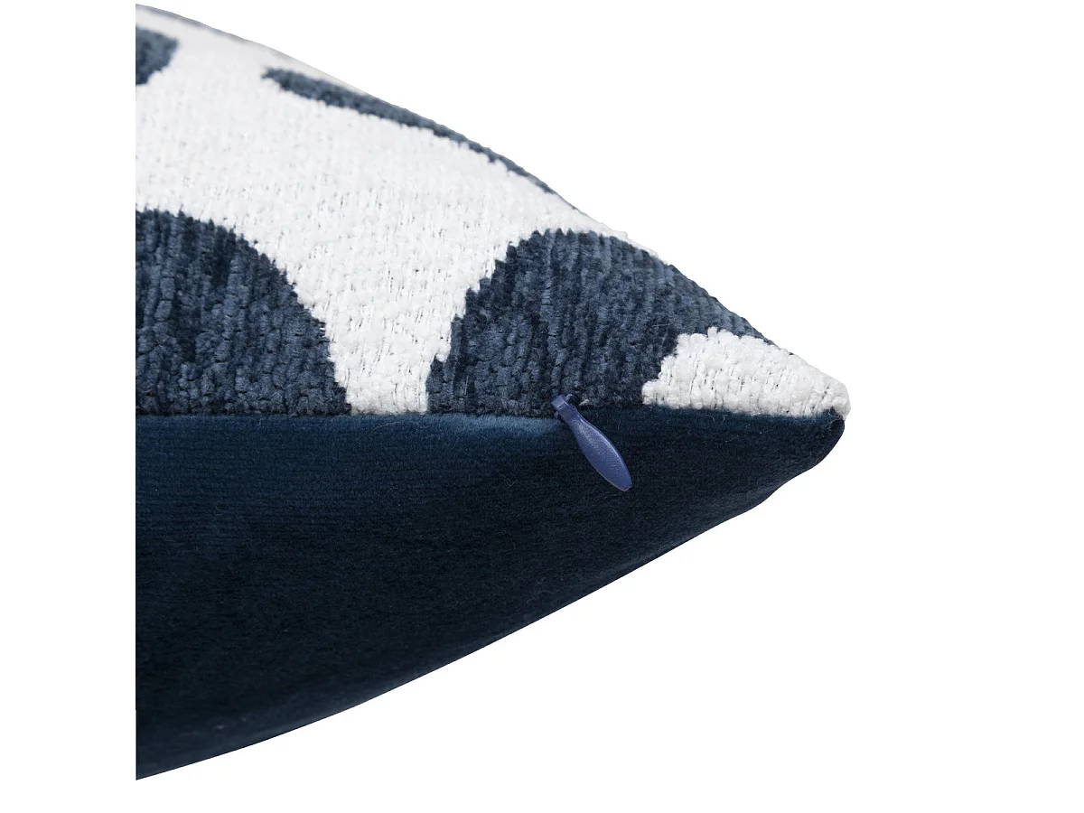 Coussin décoratif jacquard chenille  Bleu Egéen 40 x 40 cm