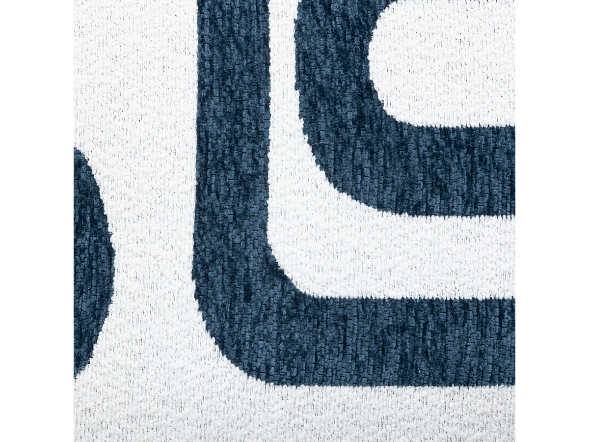 Coussin décoratif jacquard chenille  Bleu Egéen 40 x 40 cm