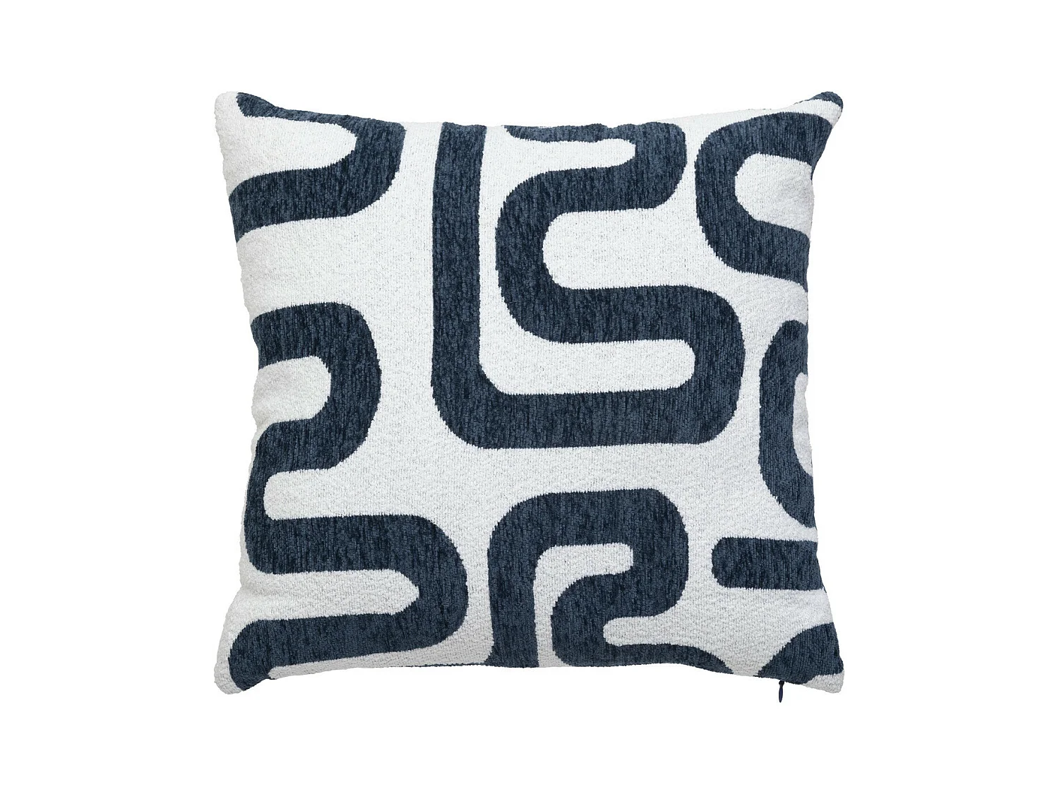 Coussin décoratif jacquard chenille  Bleu Egéen 40 x 40 cm
