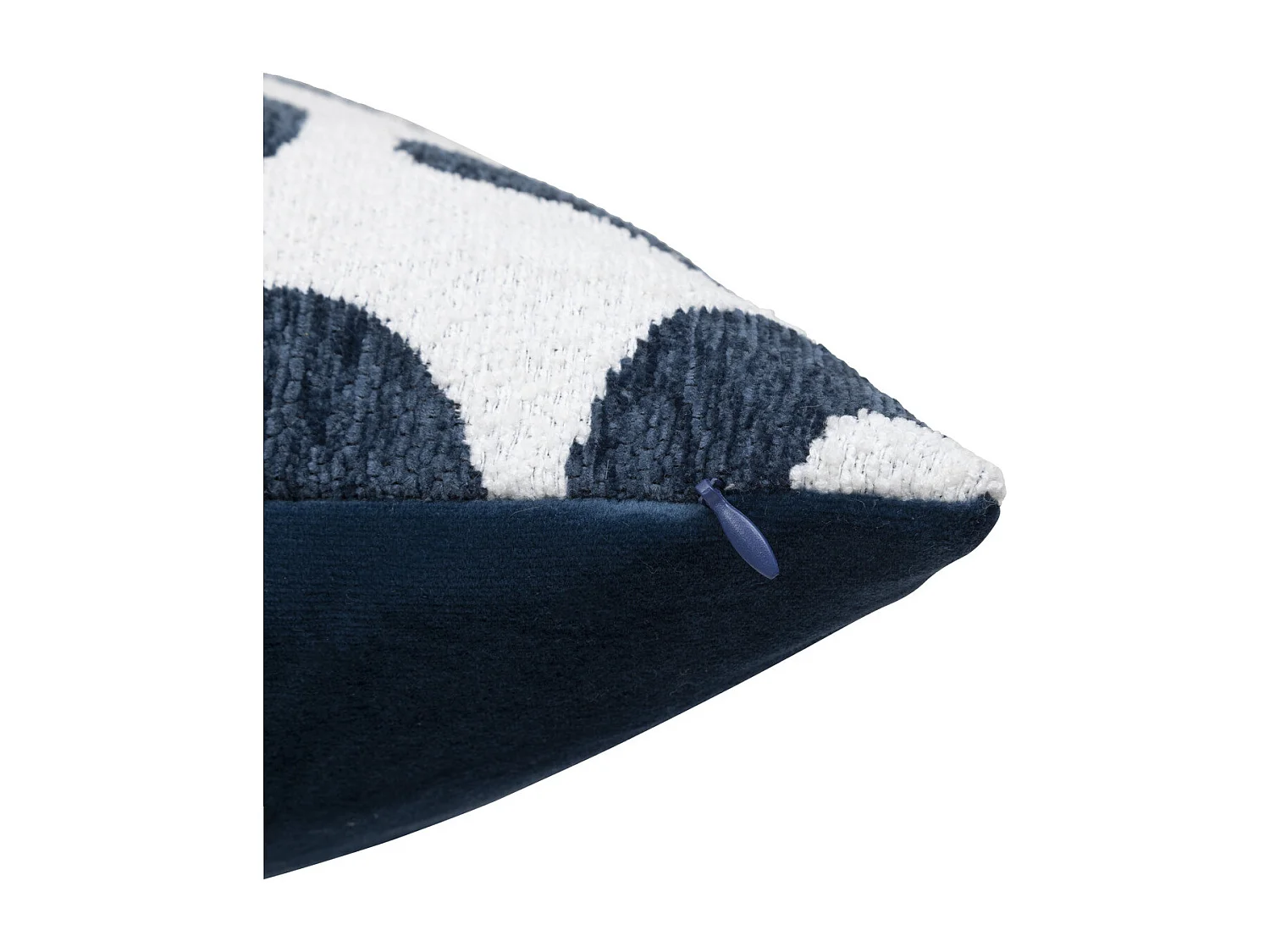 Coussin décoratif jacquard chenille  Bleu Egéen 40 x 40 cm