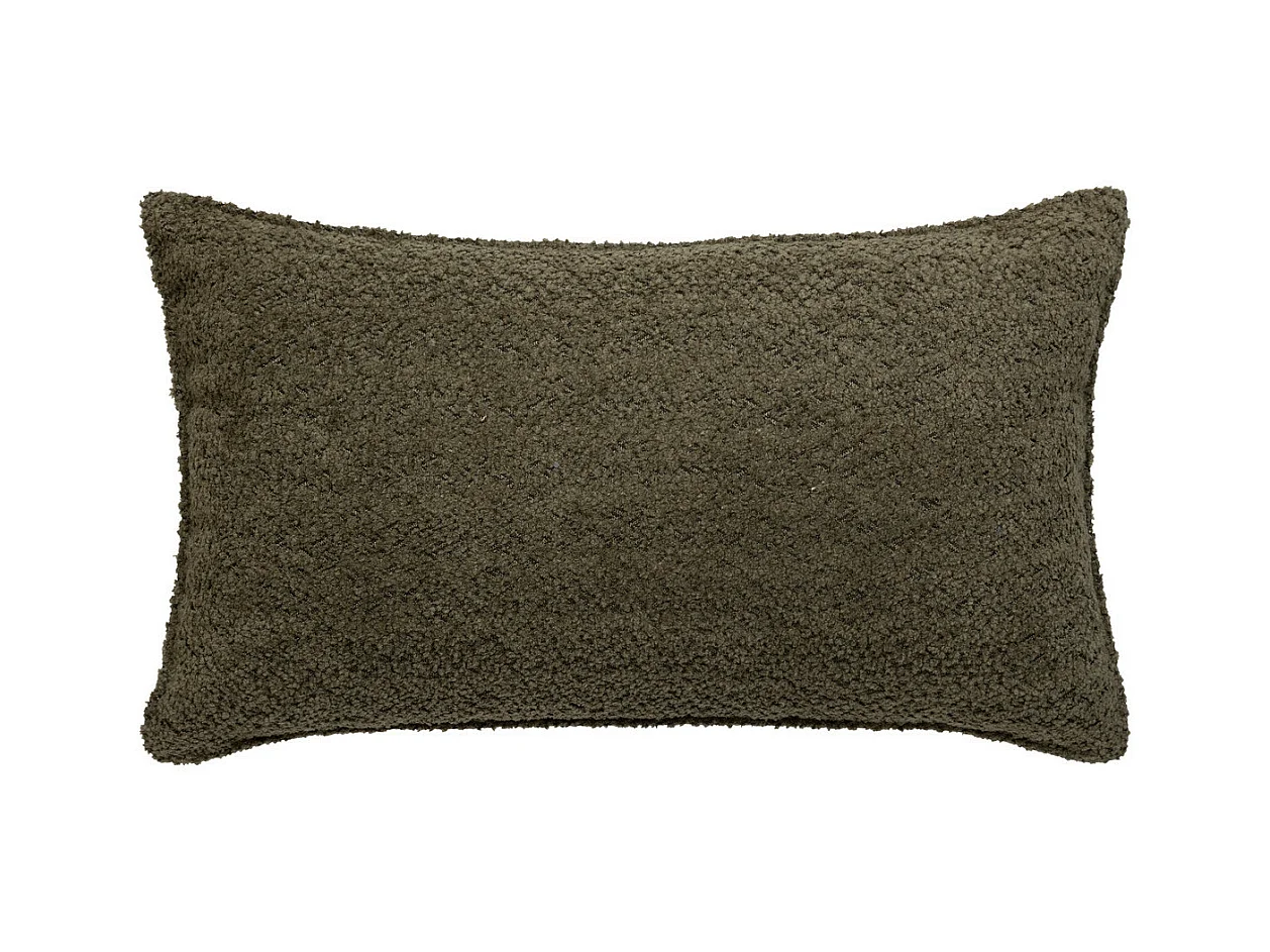Coussin décoratif Bouclette  Vert Kaki 30 x 50 cm
