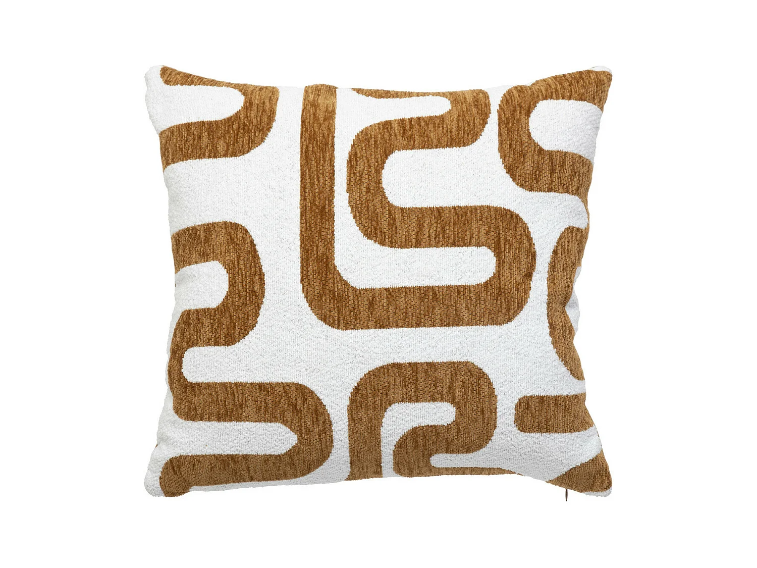 Coussin décoratif jacquard chenille Marron Caramel 40 x 40 cm