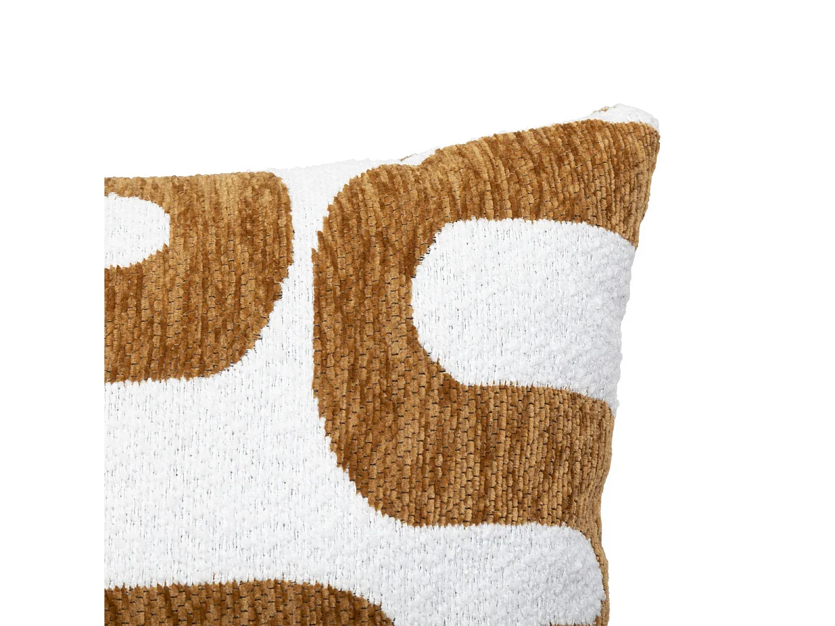 Coussin décoratif jacquard chenille Marron Caramel 40 x 40 cm