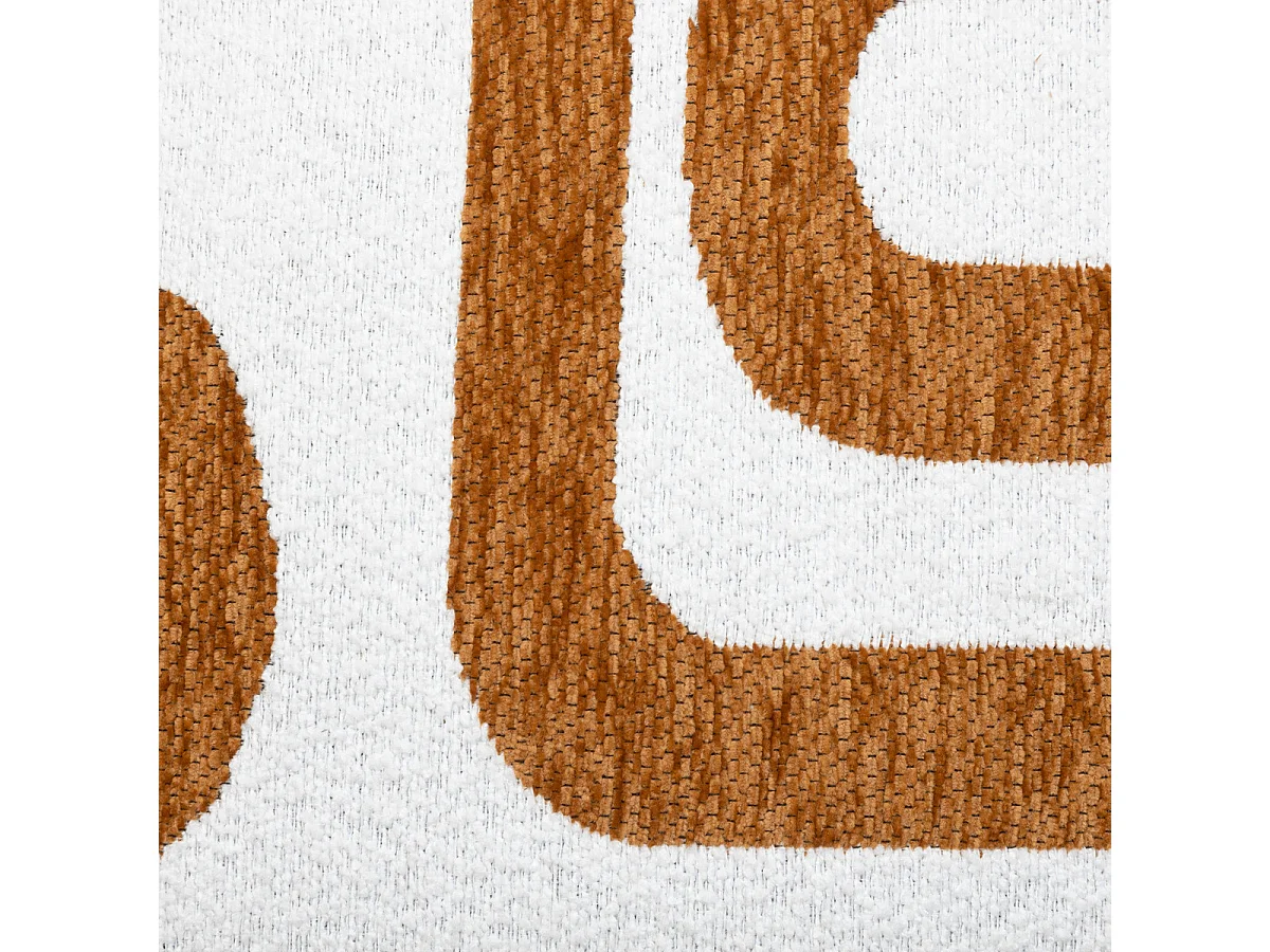 Coussin décoratif jacquard chenille Marron Caramel 40 x 40 cm