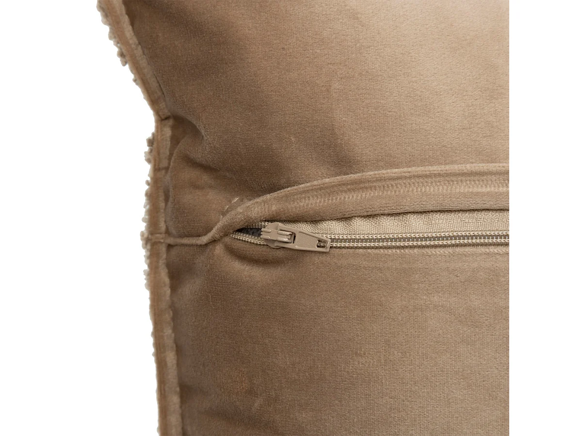 Coussin décoratif Bouclette Beige Lin 45 x 45 cm