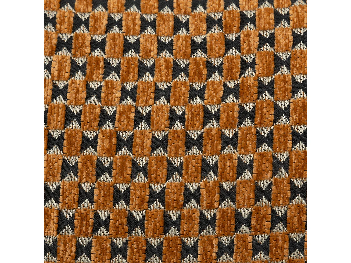 Coussin décoratif jacquard chenille Marron caramel 30 x 50 cm