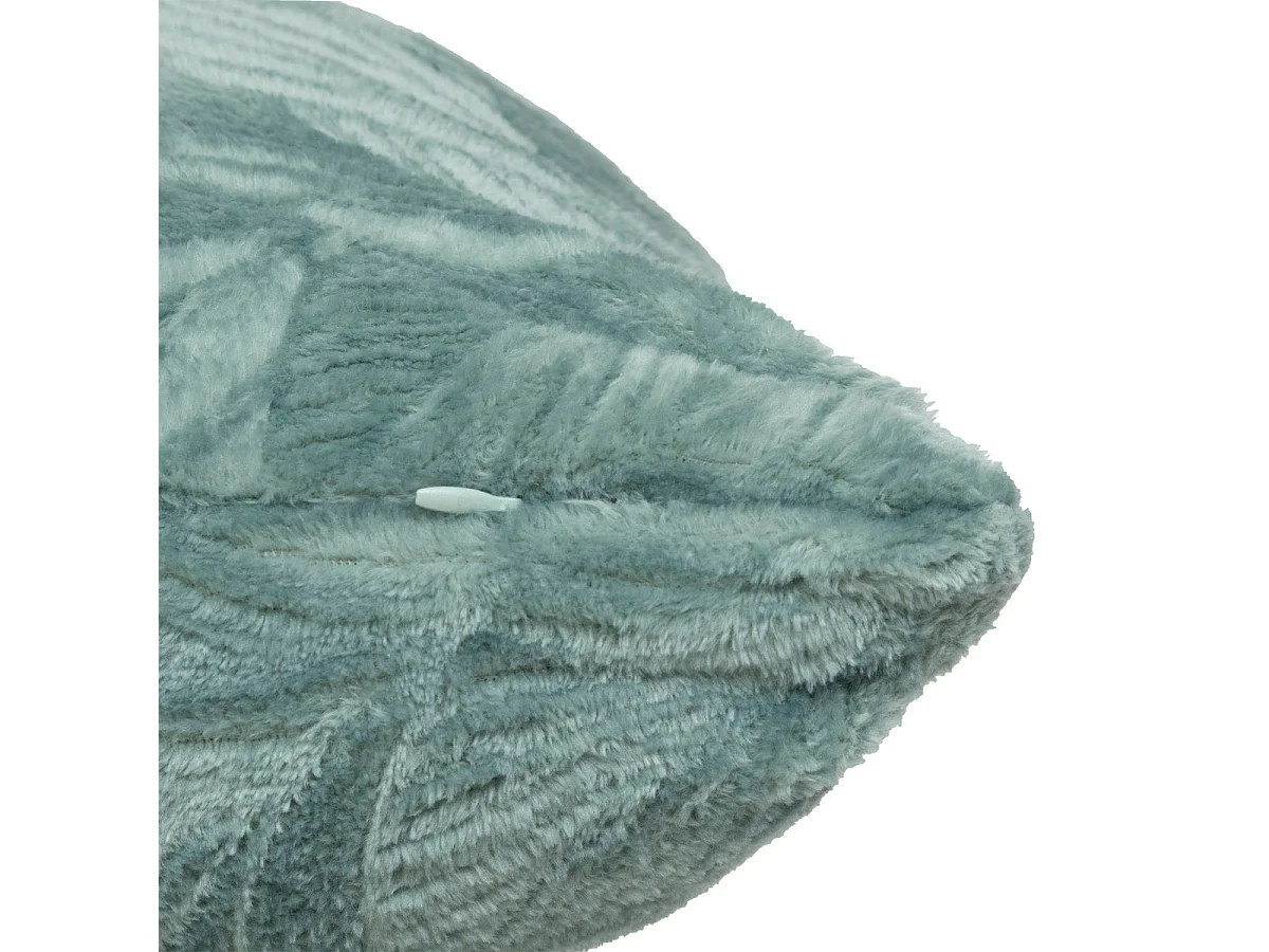 Coussin décoratif flanelle Bleu givré motif en relief 40 x 40 cm