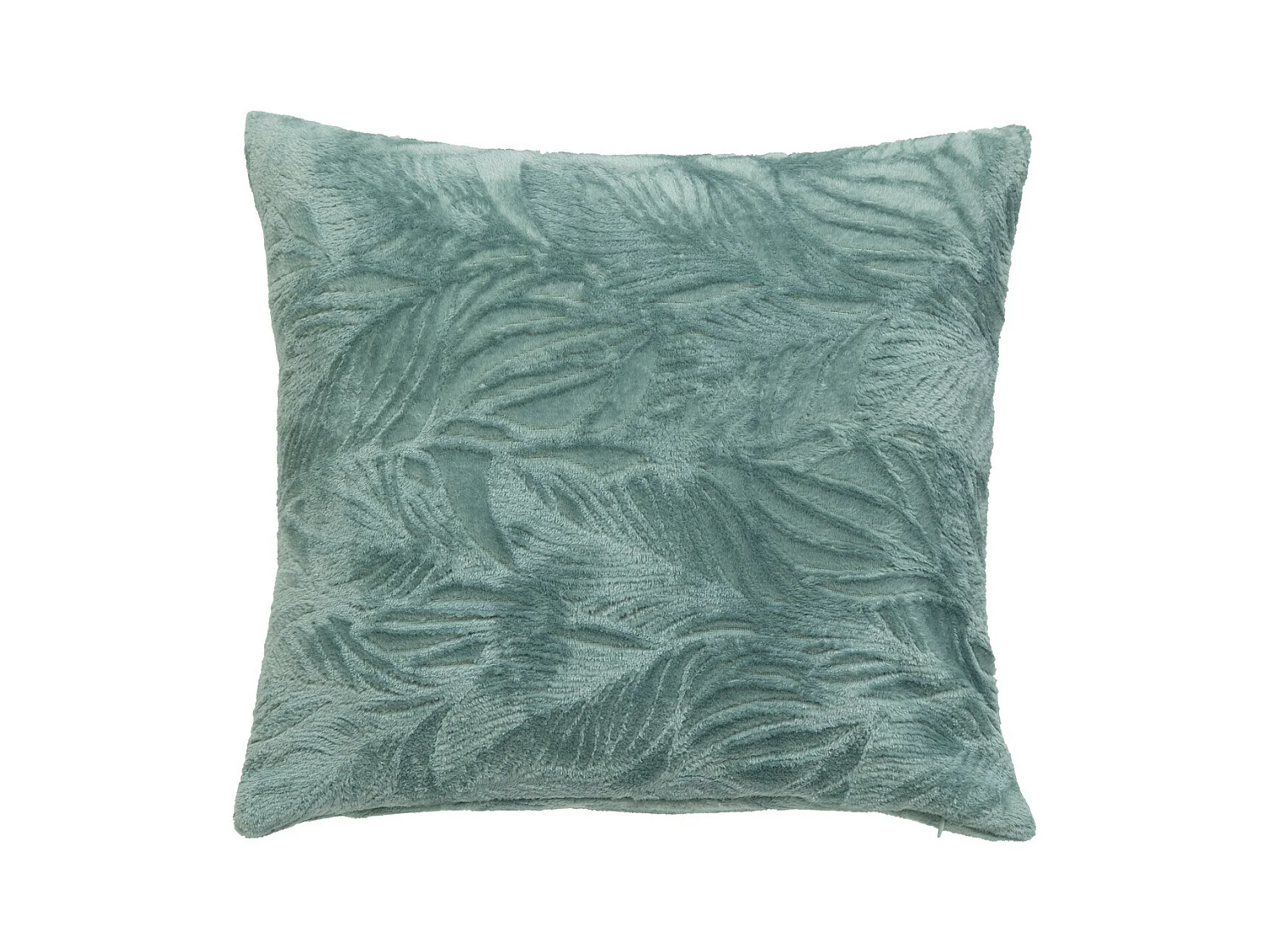 Coussin décoratif flanelle Bleu givré motif en relief 40 x 40 cm