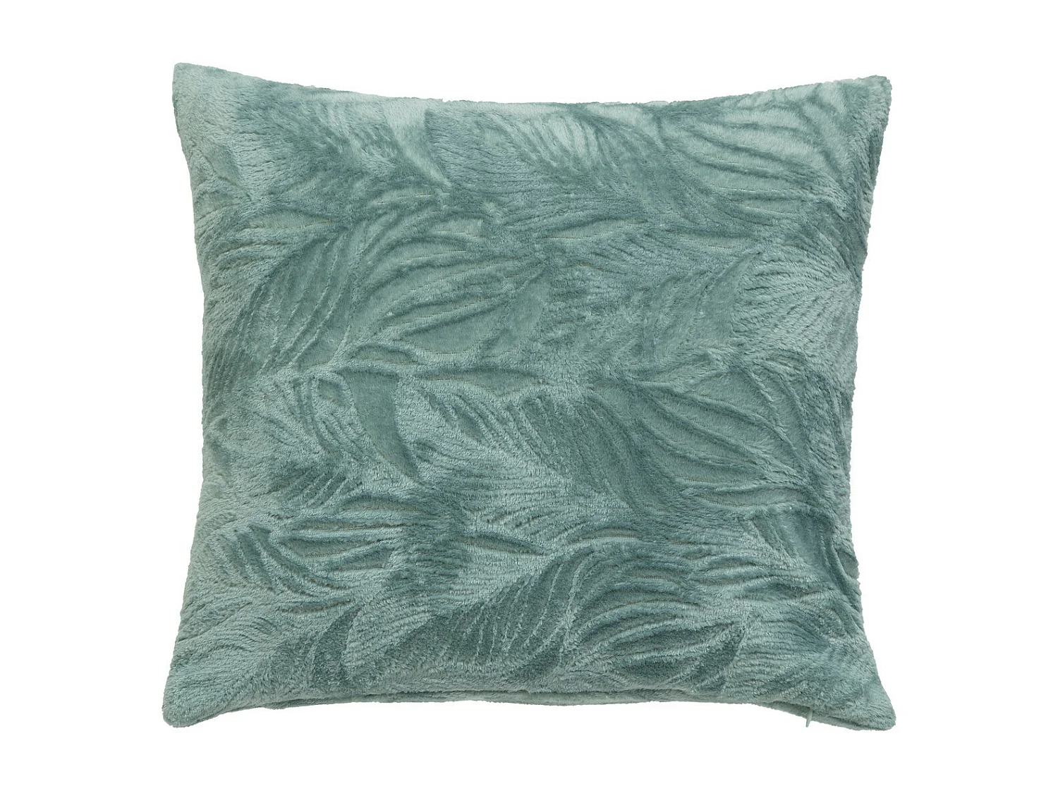 Coussin décoratif flanelle Bleu givré motif en relief 40 x 40 cm