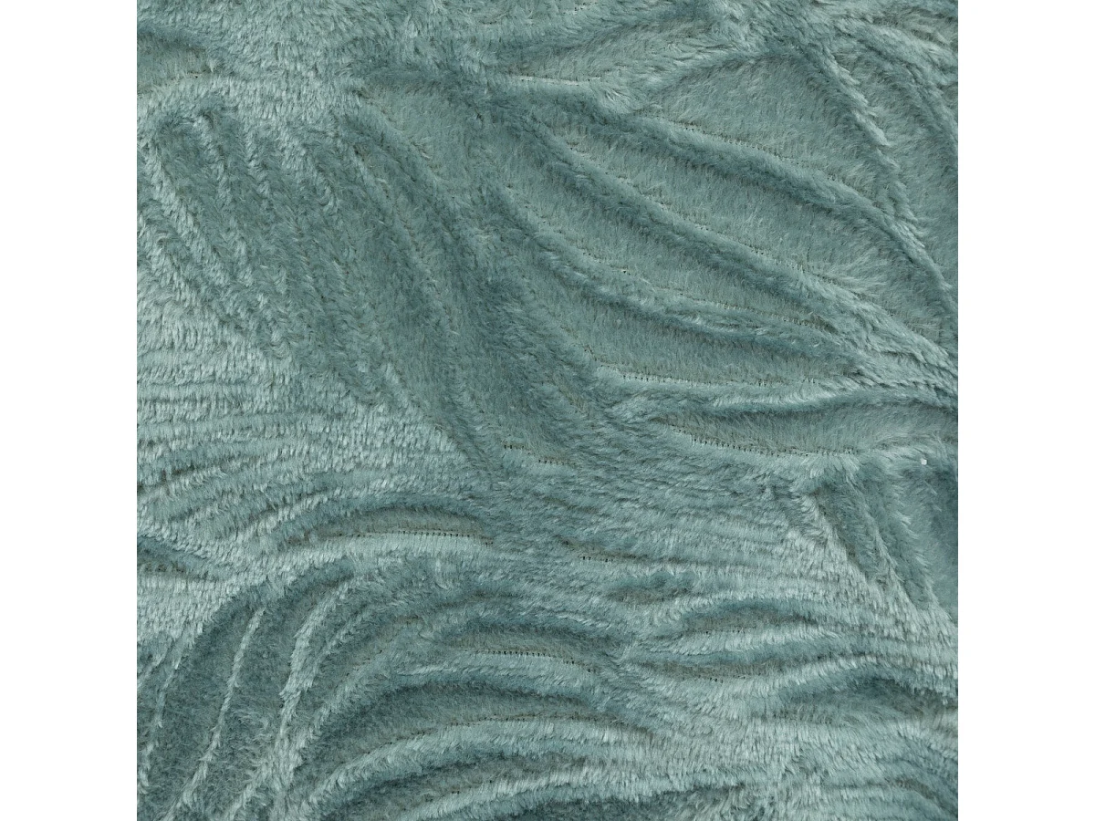 Coussin décoratif flanelle Bleu givré motif en relief 40 x 40 cm