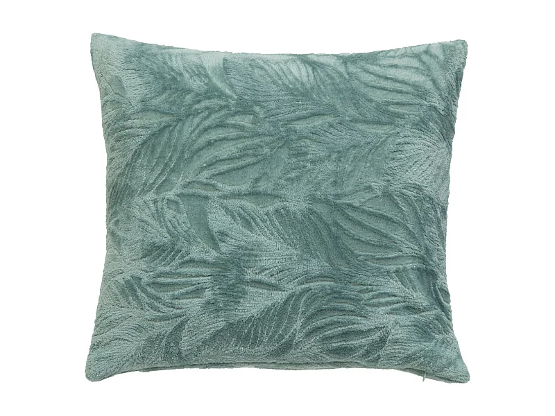 Coussin décoratif flanelle Bleu givré motif en relief 40 x 40 cm