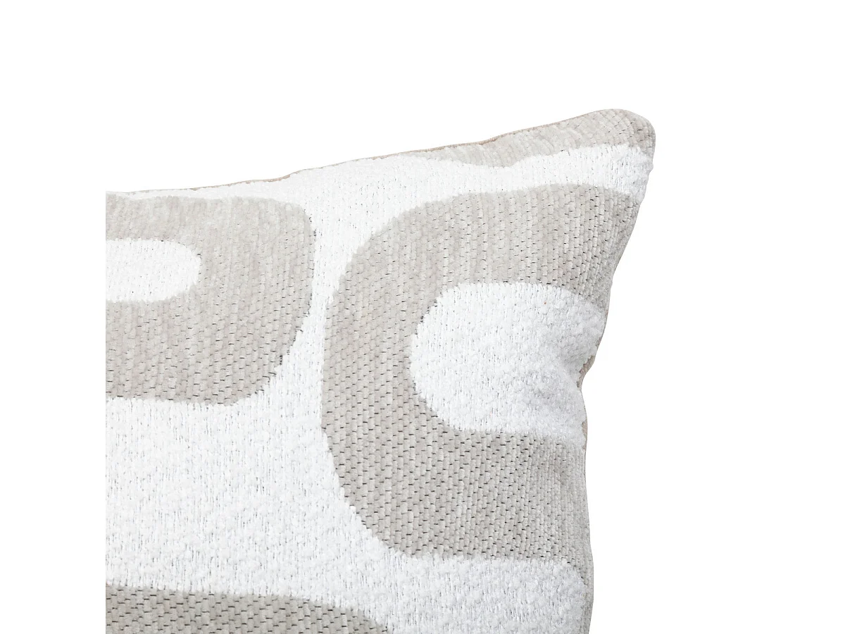 Coussin décoratif jacquard chenille Beige Lin 40 x 40 cm