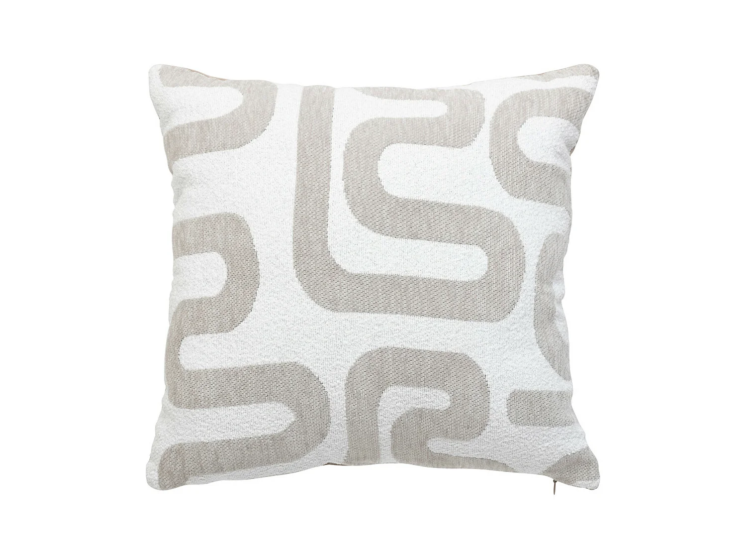 Coussin décoratif jacquard chenille Beige Lin 40 x 40 cm
