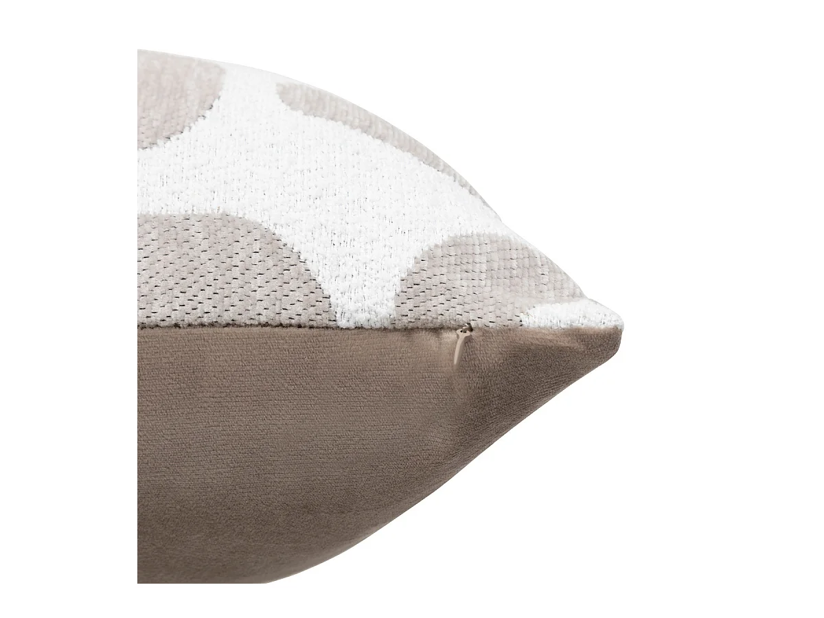 Cojín de jacquard chenille con reverso de terciopelo