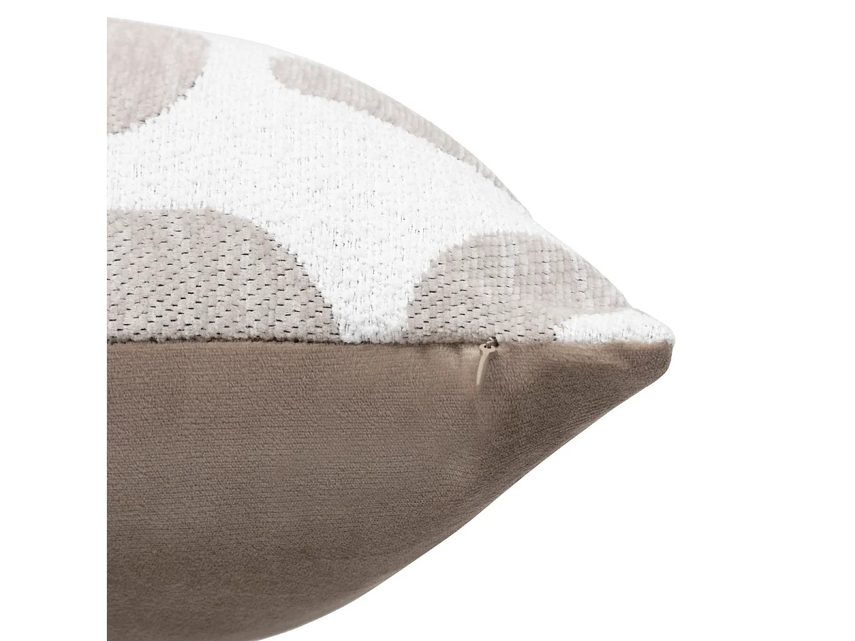 Coussin décoratif jacquard chenille Beige Lin 40 x 40 cm