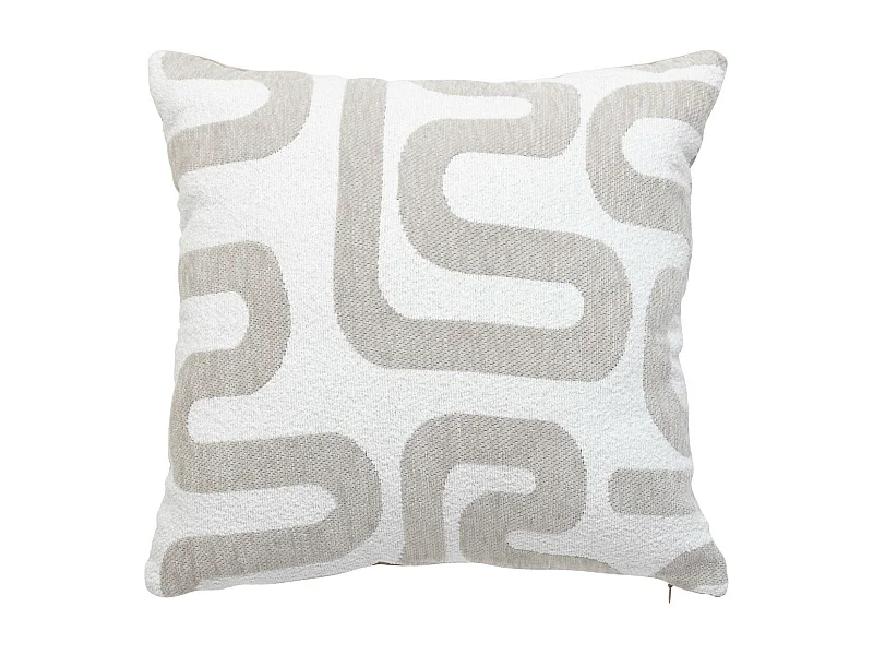 Coussin décoratif jacquard chenille Beige Lin 40 x 40 cm