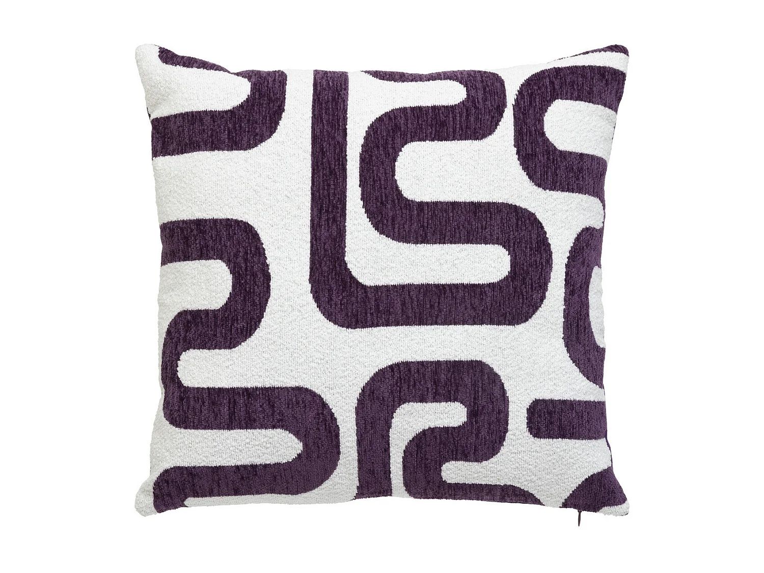 Coussin décoratif jacquard chenille Violet 40 x 40 cm