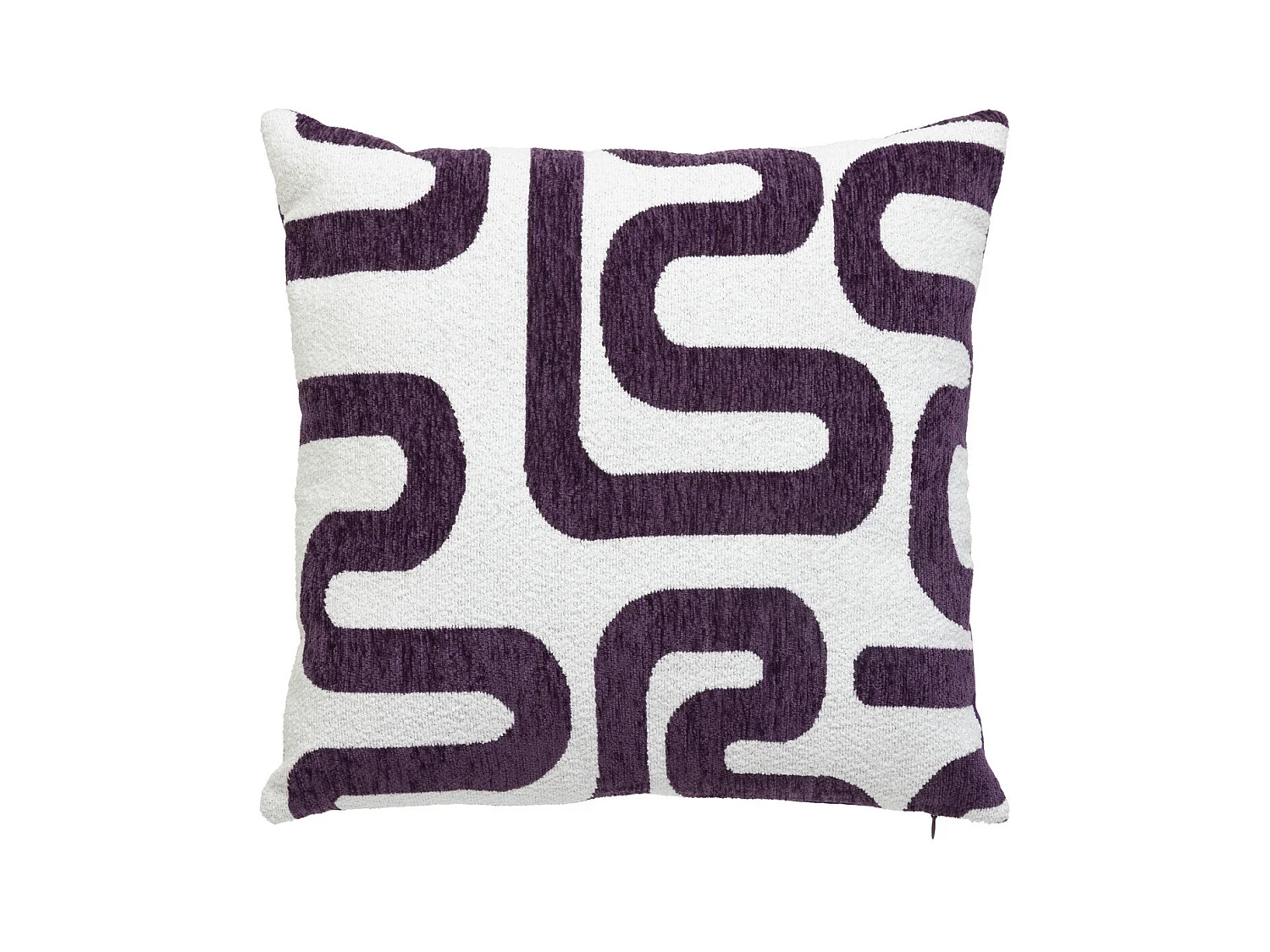 Coussin décoratif jacquard chenille Violet 40 x 40 cm