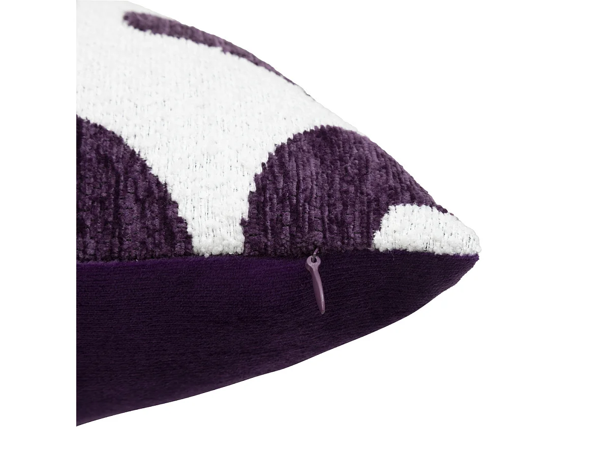 Cojín de jacquard chenille con reverso de terciopelo