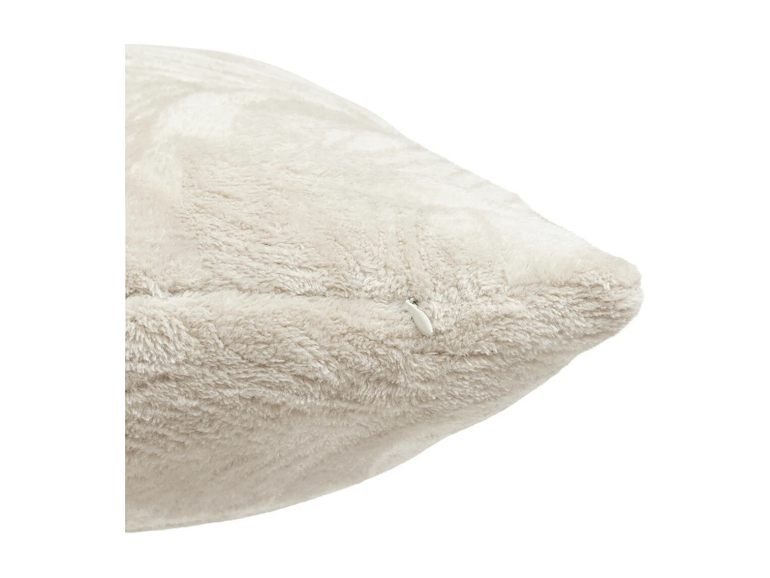 Coussin décoratif flanelle Beige lin motif en relief 40 x 40 cm