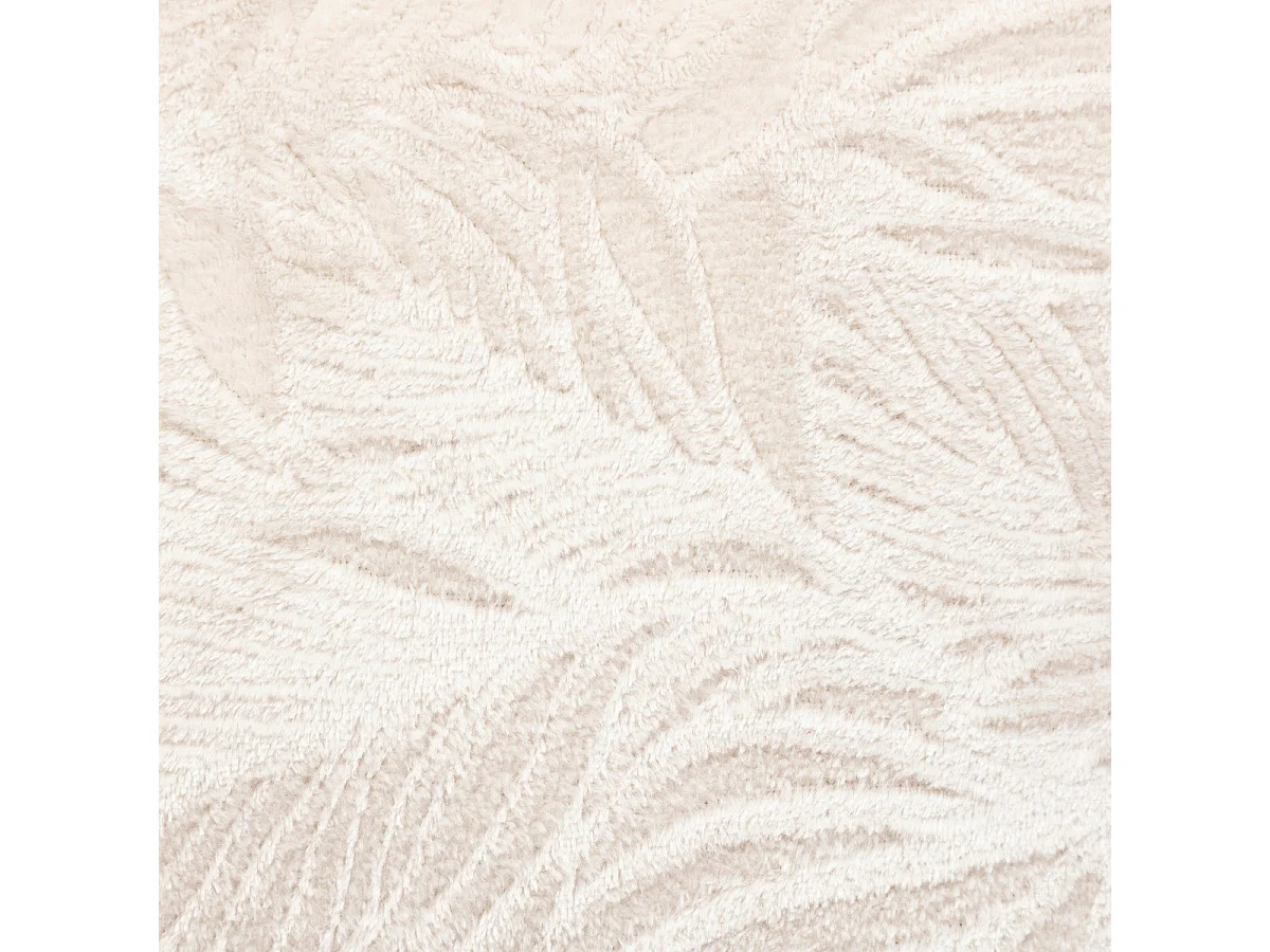 Coussin décoratif flanelle Beige lin motif en relief 40 x 40 cm