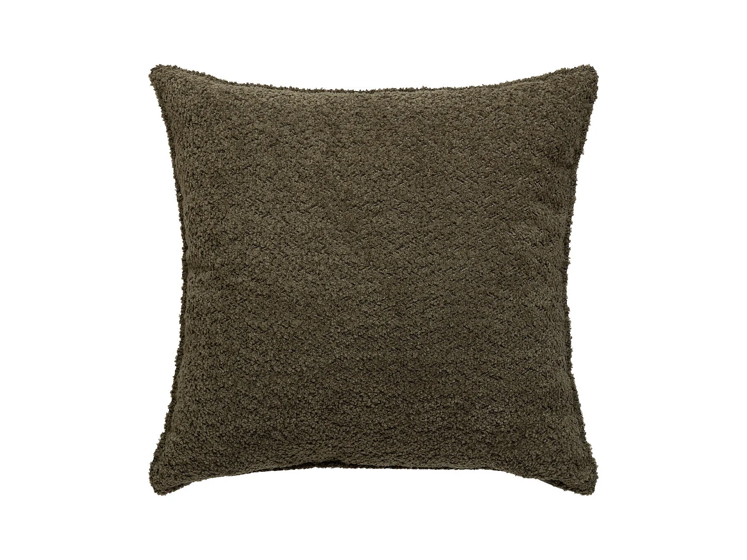 Coussin décoratif Bouclette Vert Kaki 45 x 45 cm