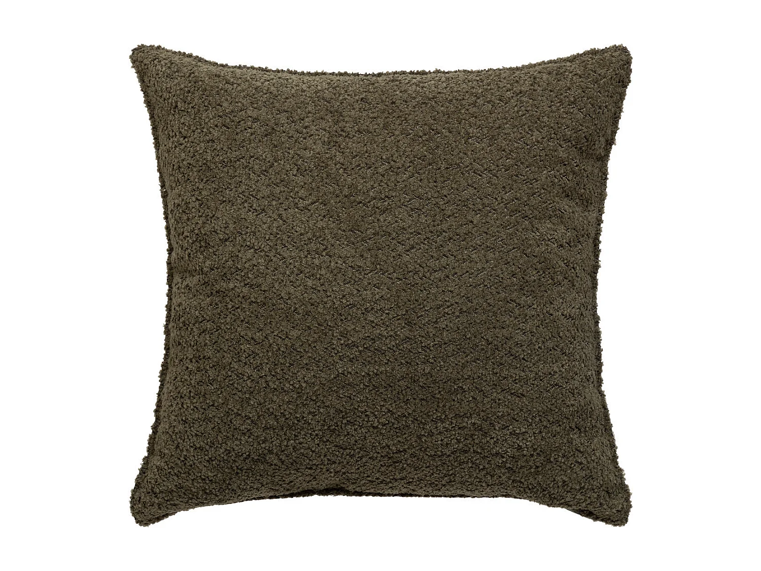 Coussin décoratif Bouclette Vert Kaki 45 x 45 cm