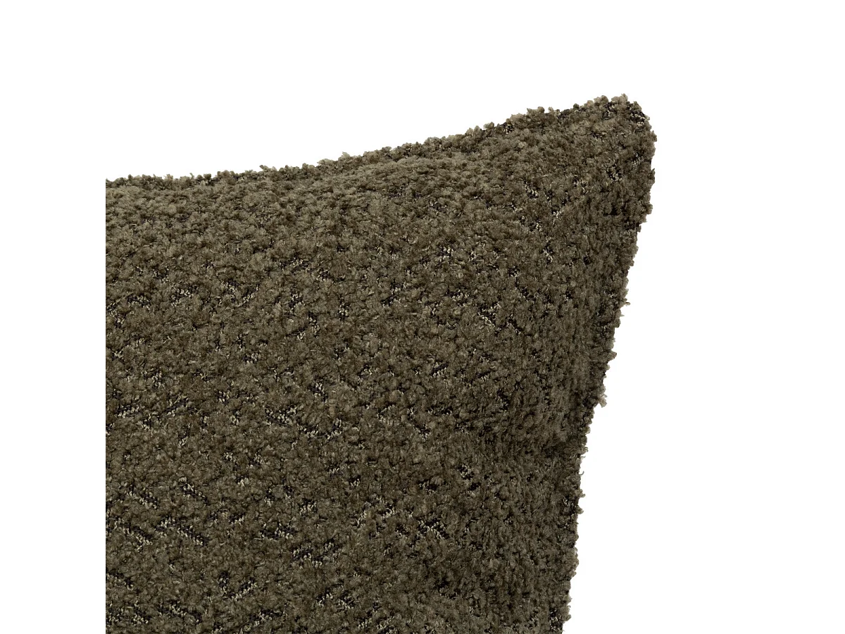 Coussin décoratif Bouclette Vert Kaki 45 x 45 cm