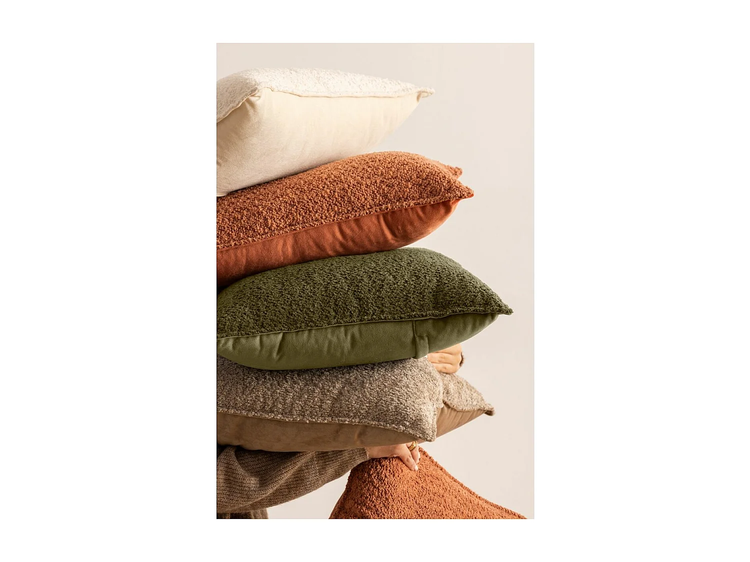 Coussin décoratif Bouclette Terracotta 30 x 50 cm