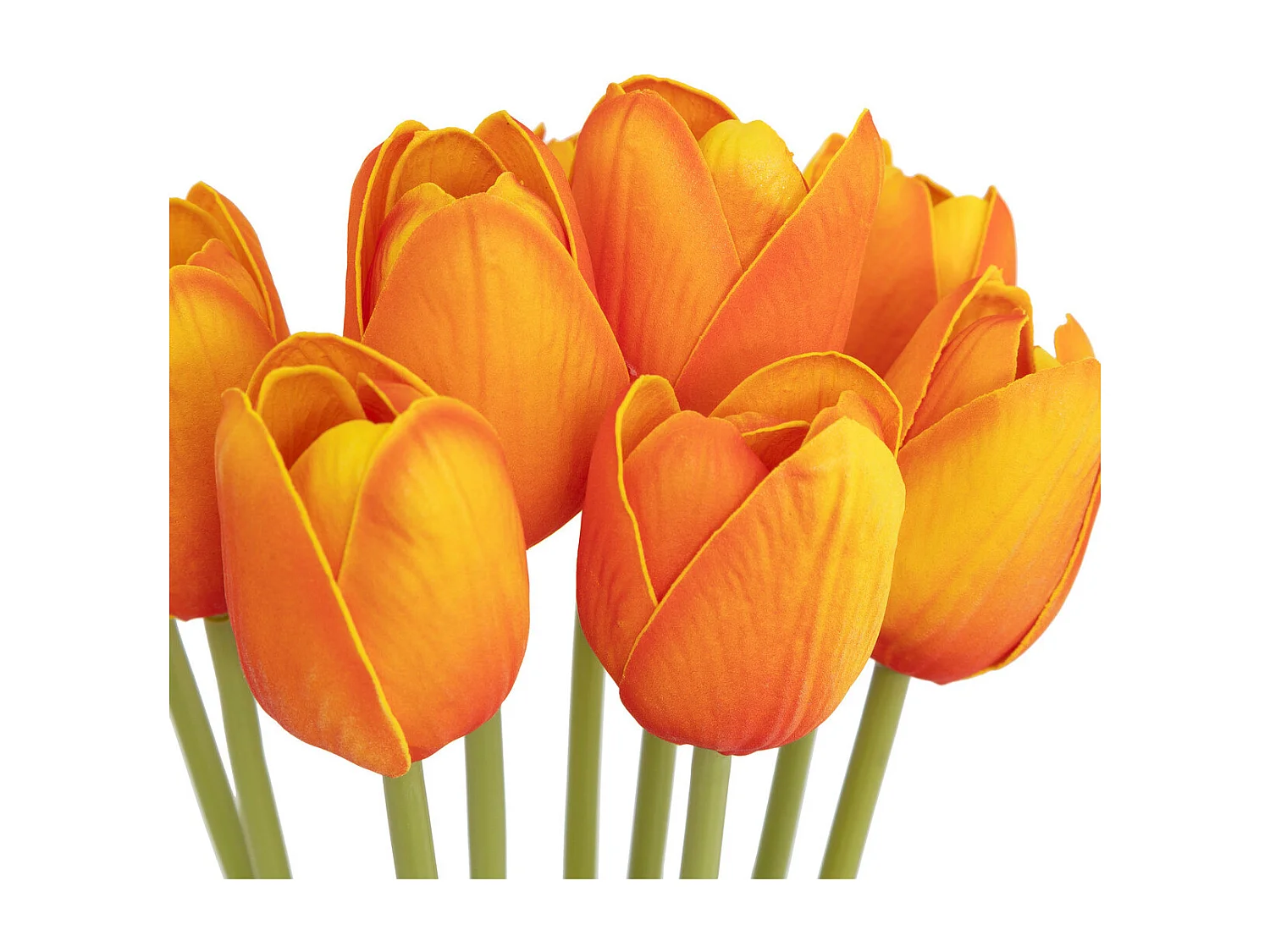 Bouquet artificiel de 10 Tulipes Oranges H 48 cm