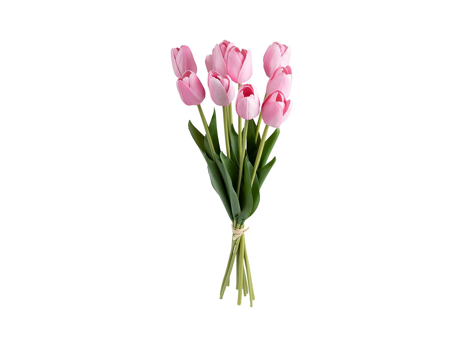 Bouquet artificiel de 10 Tulipes Roses H 48 cm