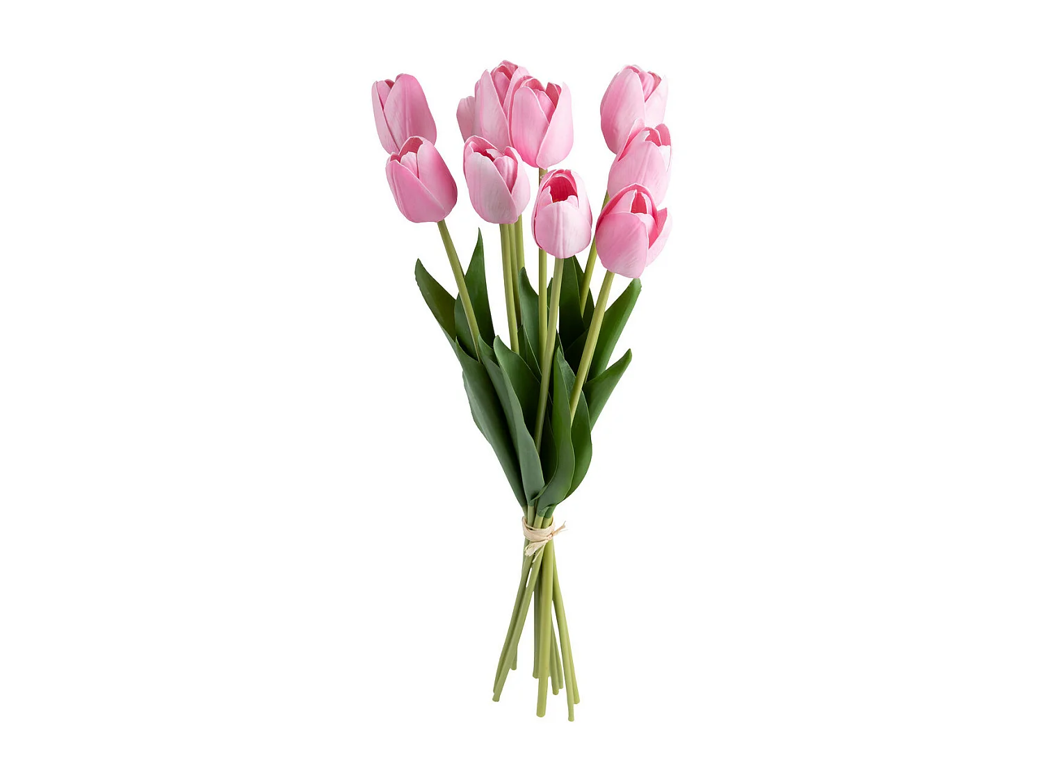 Bouquet artificiel de 10 Tulipes Roses H 48 cm