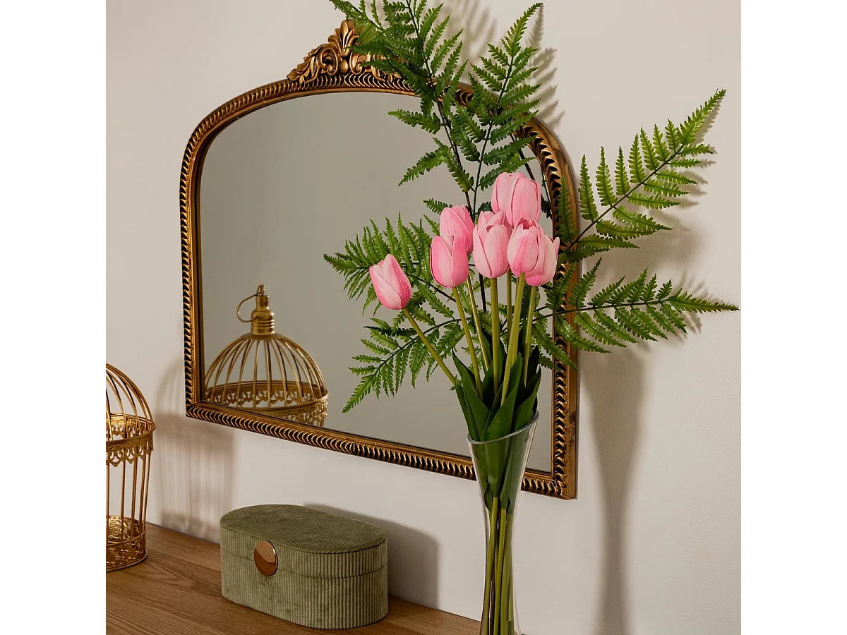 Bouquet artificiel de 10 Tulipes Roses H 48 cm