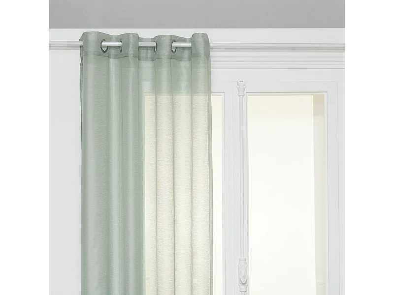 Voilage à œillets Vert Céladon 135 x 240 cm