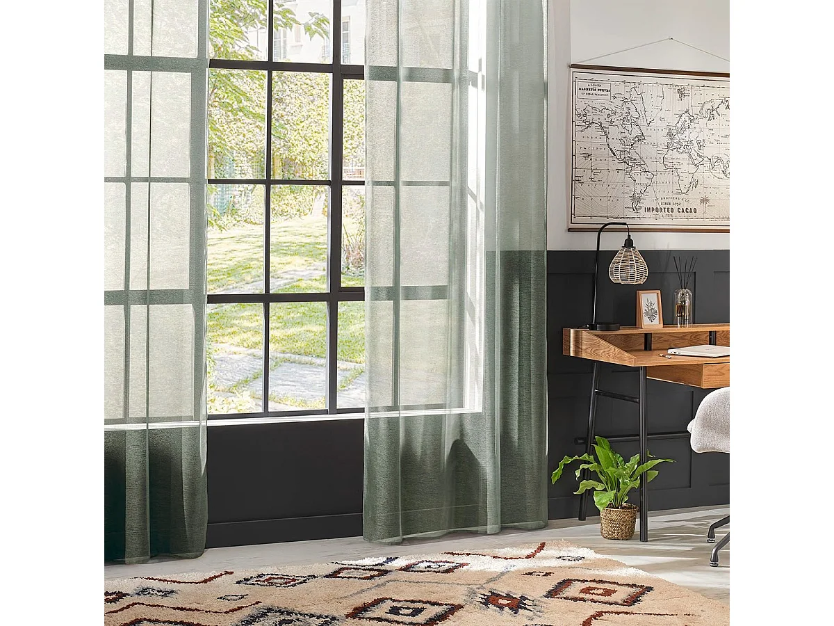 Voilage à œillets Vert Céladon 135 x 240 cm