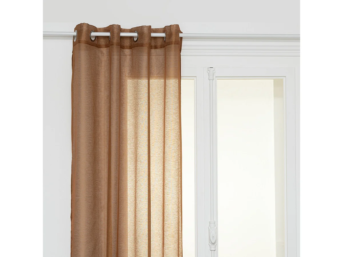 Voilage à œillets Marron Cannelle 135 x 240 cm