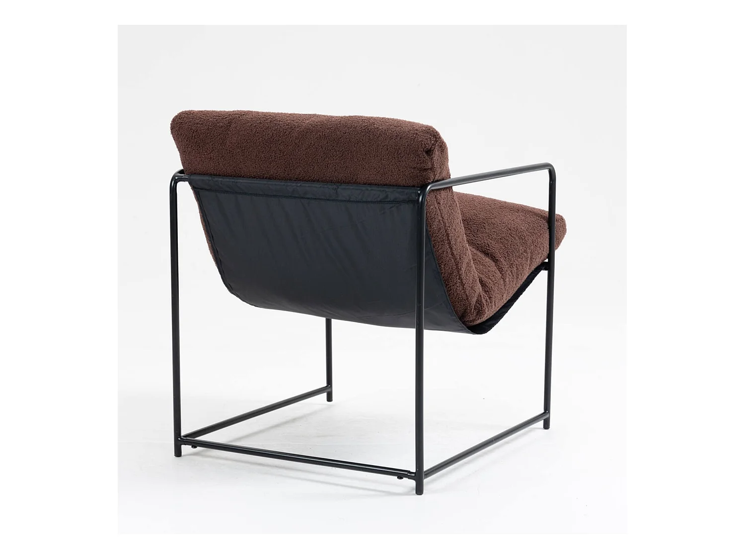 Satz mit 2 Sesseln Dabdelat, Sessel mit Bouclé-Stoff bezogen, gepolsterter Stuhl, Sitz mit Metallarmlehnen, 61x67h75 cm, Braun
